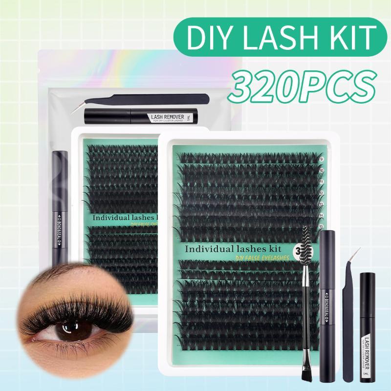 Eyelash Extension No 9 - DIY 5D Fluffy Lash Clusters 320Pcs