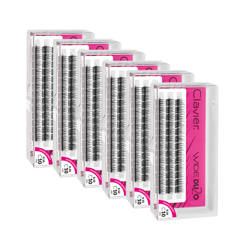 Eyelash Extension Double Volume - Clavier WIDE DU2O 6 Boxes Kit
