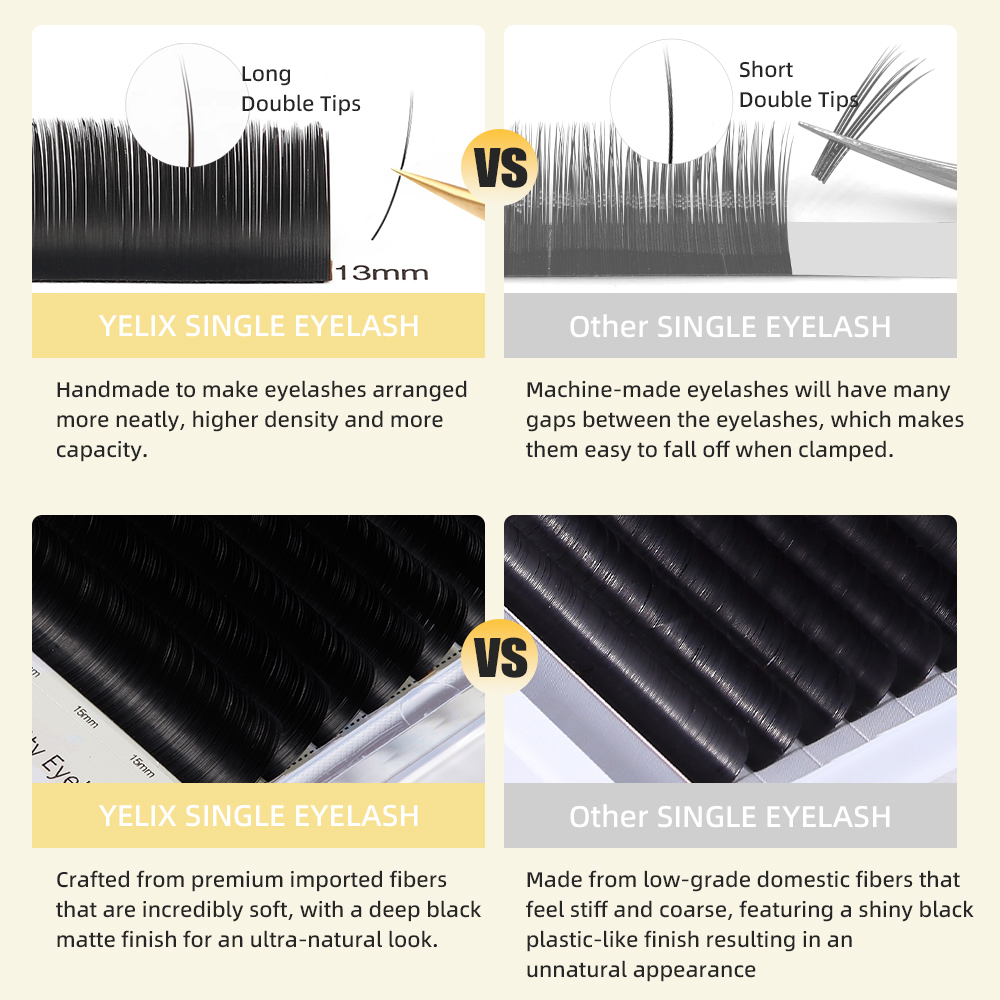 Yelix Double Split Tip Ellipse - Eyelash Extension Double Volume 评论和价格