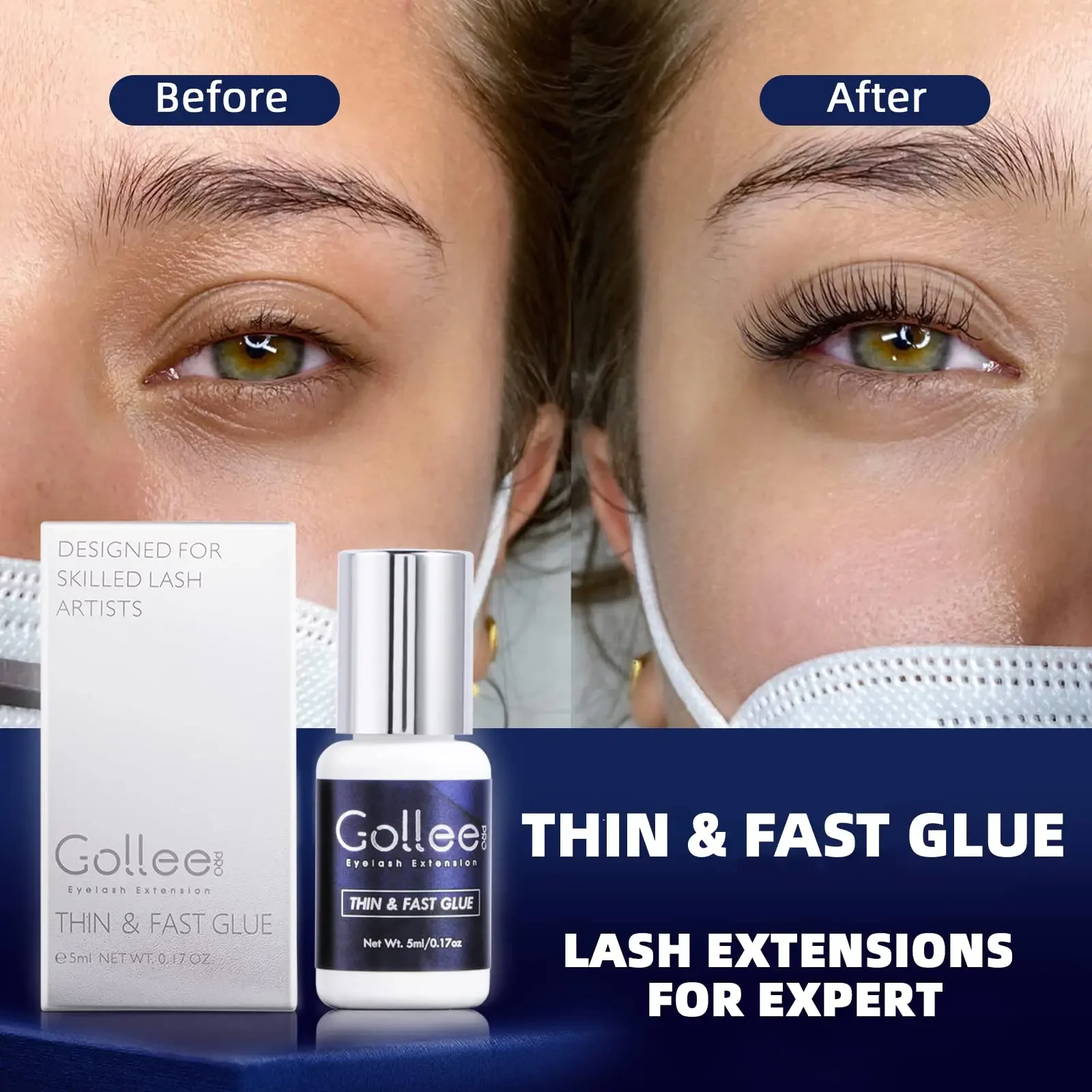 Gollee for Sensitive Eyes 5ml  - Sensitive Lash Glue 评论和价格