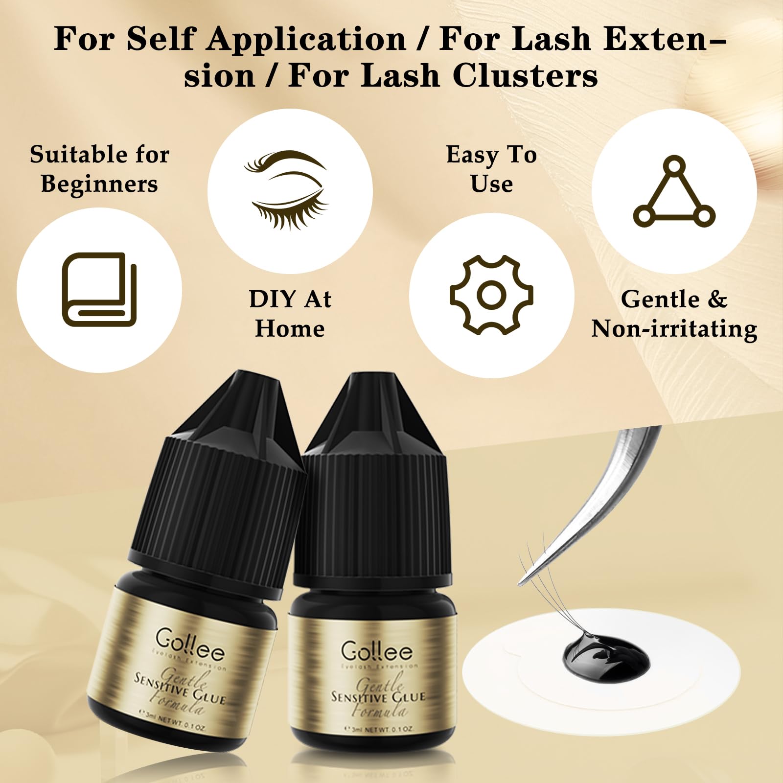 Gollee Eyelash Adhesive Cluste - Sensitive Lash Glue 评论和价格